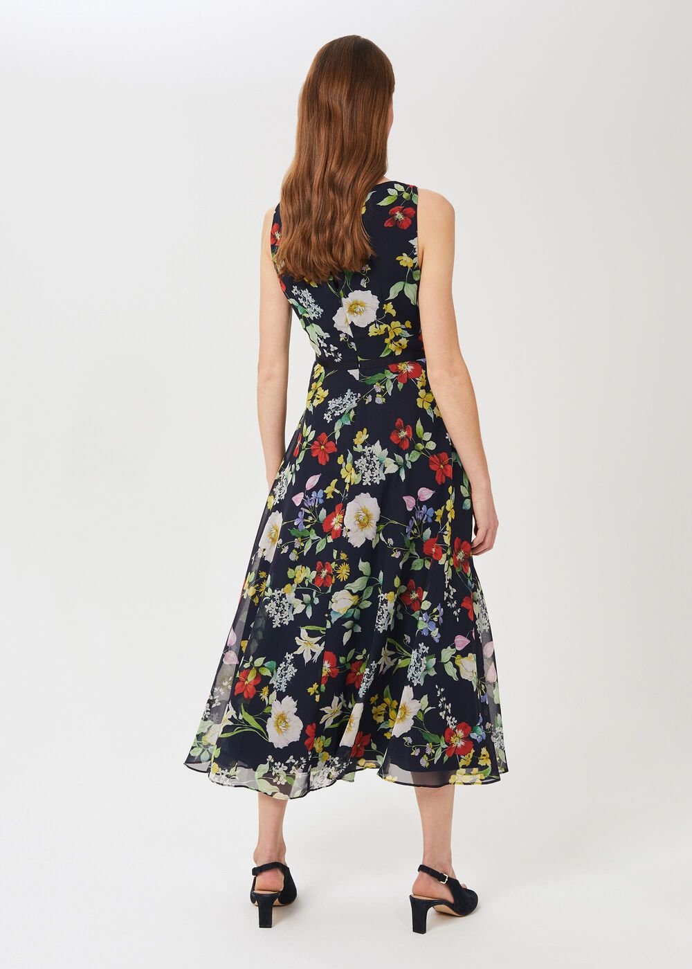 Petite Carly Floral Midi Dress, Midnight Multi, hi-res