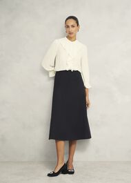 Adley Ponte Skirt, Black, hi-res