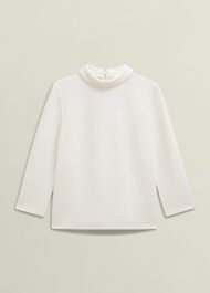 Ivory Tali 3/4 Sleeve Textured Top, Hobbs Ivory, hi-res