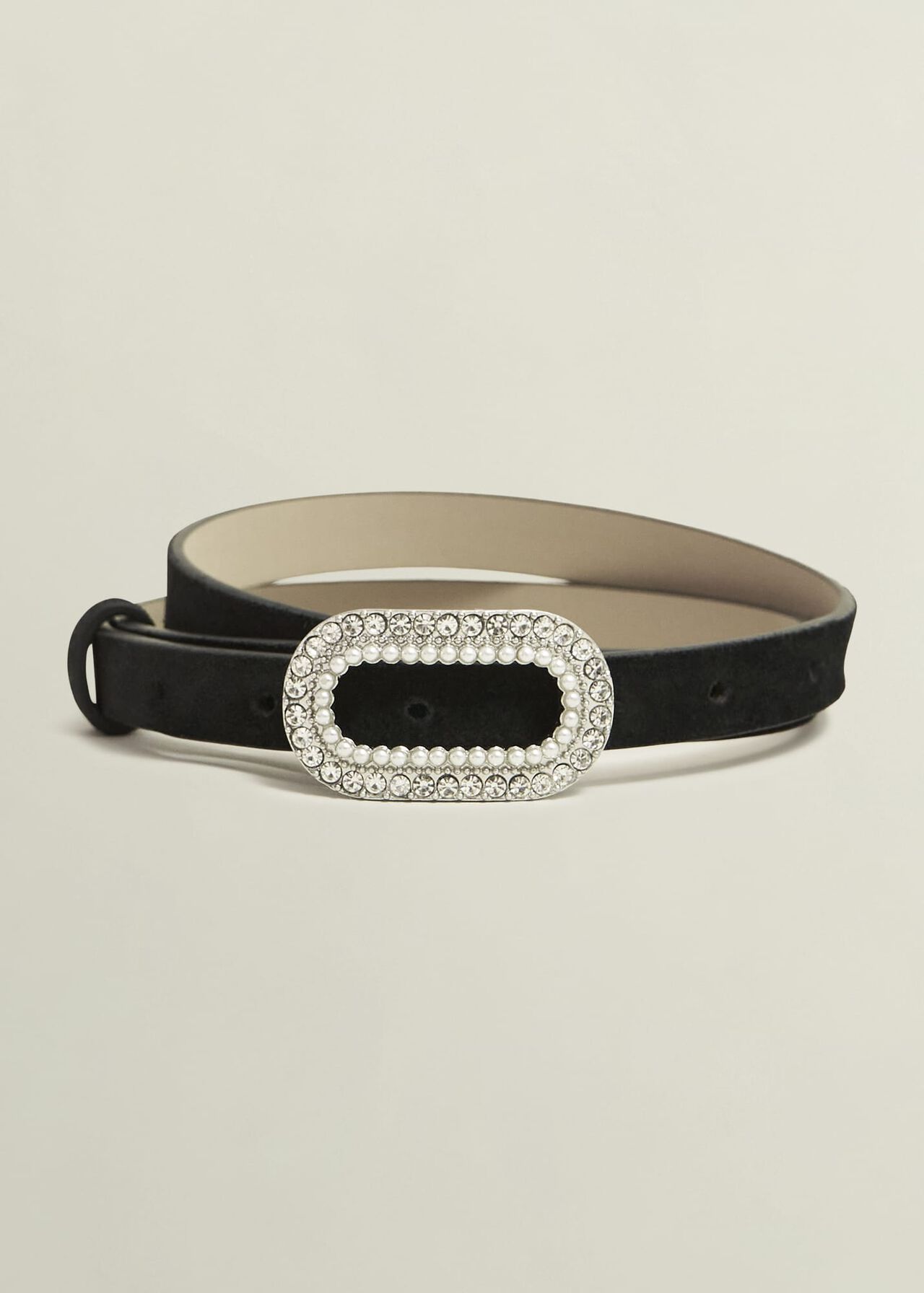 Cathy Jewelled Waist Belt, Black, hi-res
