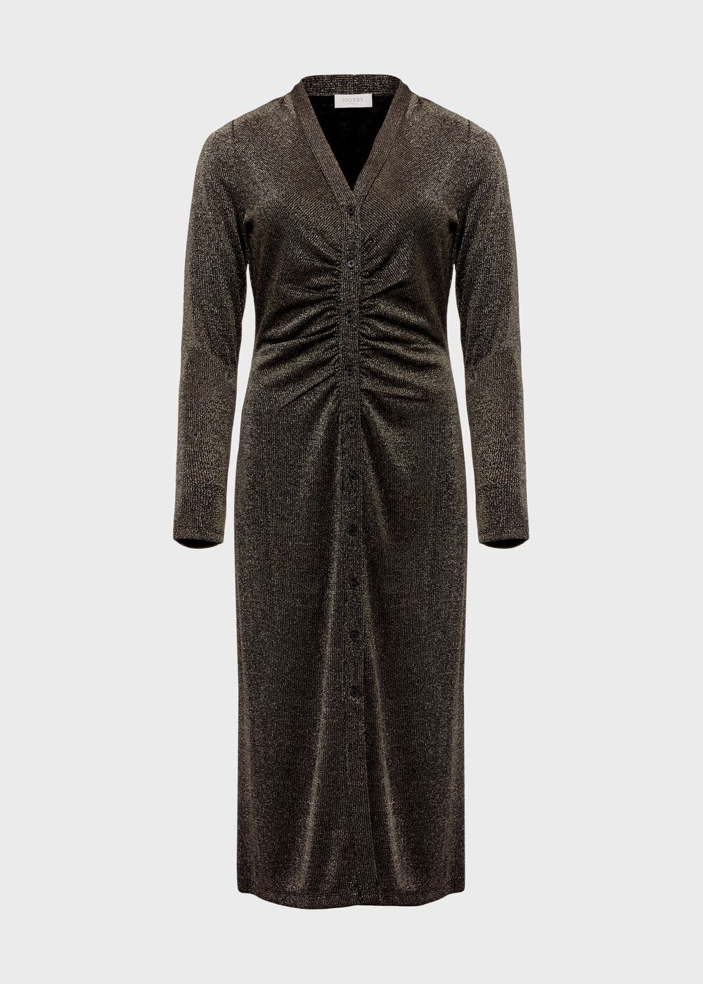 Hatty Jersey Dress, Gold, hi-res