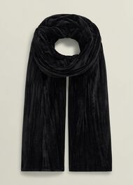 Tafara Velvet Scarf, Black, hi-res