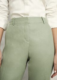 Marietta Linen Straight Pants, Sage Green, hi-res