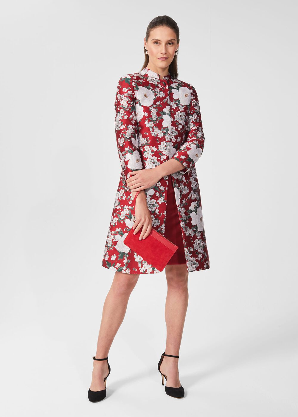 Dora Jacquard Shift Dress, Red Multi, hi-res
