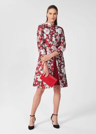 Dora Jacquard Shift Dress, Red Multi, hi-res