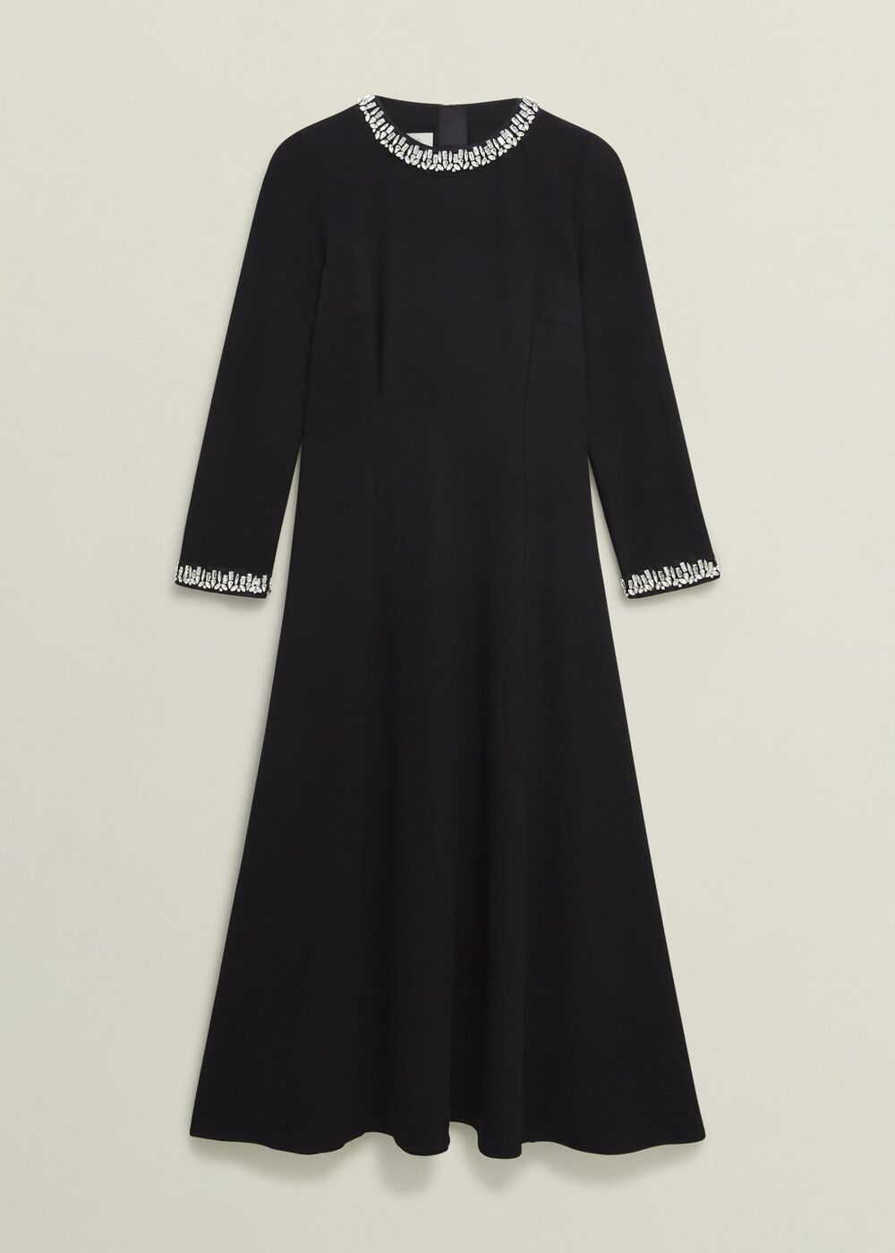 Eugenie Trim Detail Dress, Hobbs Black, hi-res