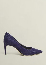 Leila Tweed Court Shoes, Midnight, hi-res