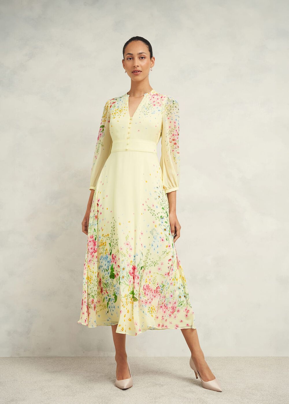 Petite Emma Dress, Yellow Multi, hi-res