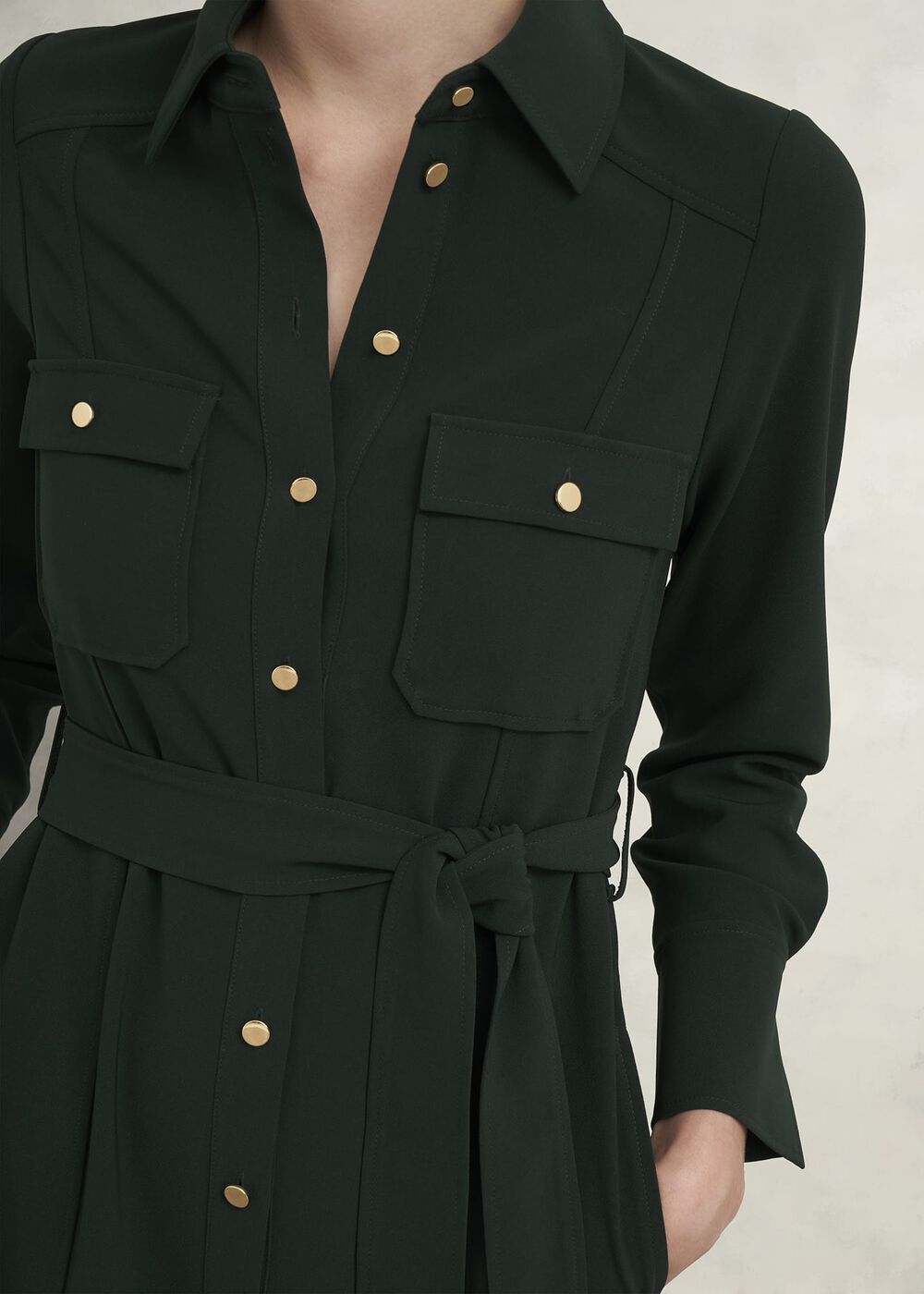 Pricilla Shirt Dress, Rich Green, hi-res