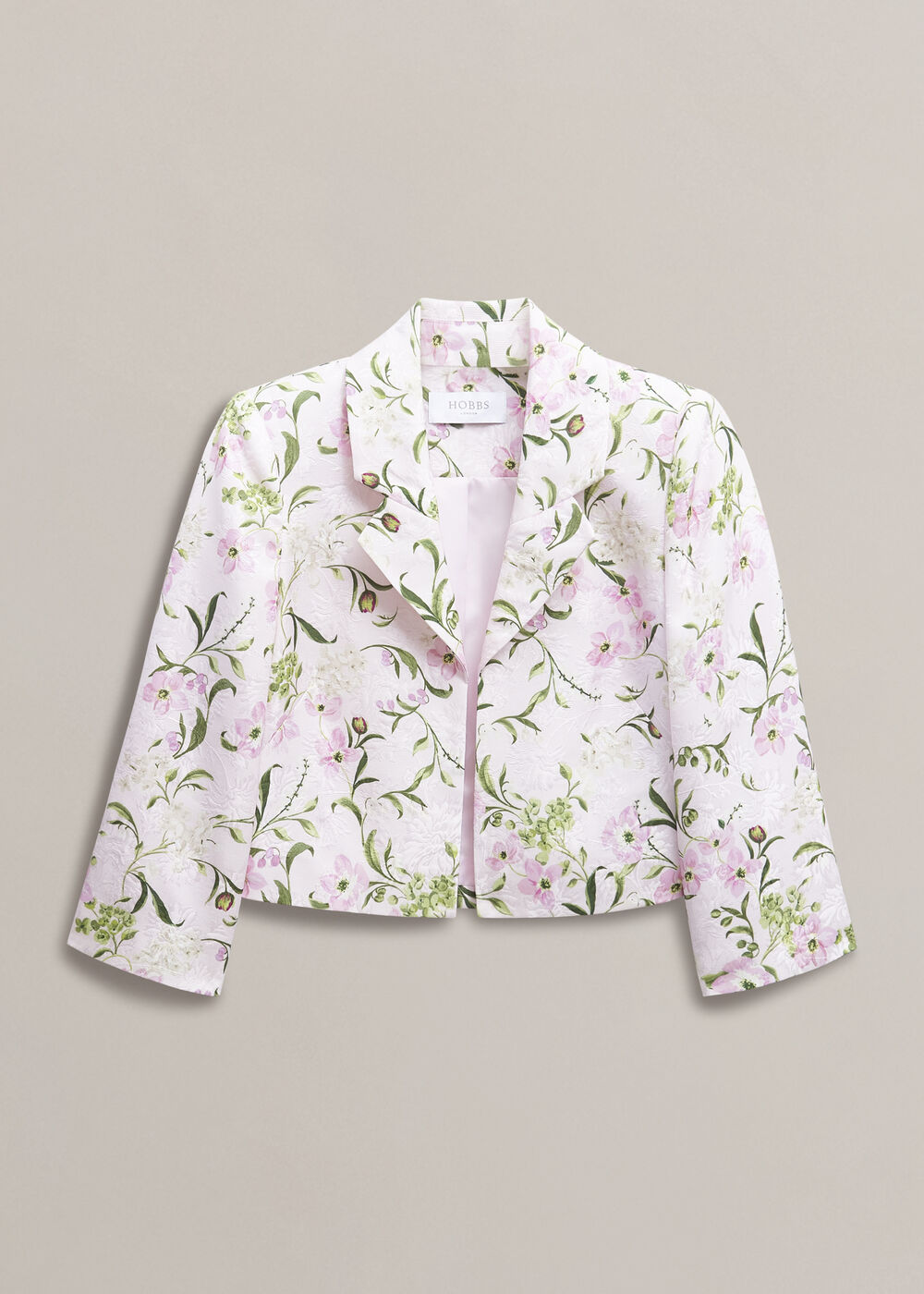 Lana Floral Jacquard Jacket, Pale Pink Multi, hi-res