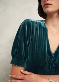 Dormer Velvet Dress, Evergreen, hi-res