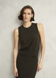 Olive Wentworth Wool Blend Knitted Tank Top, Dark Olive, hi-res