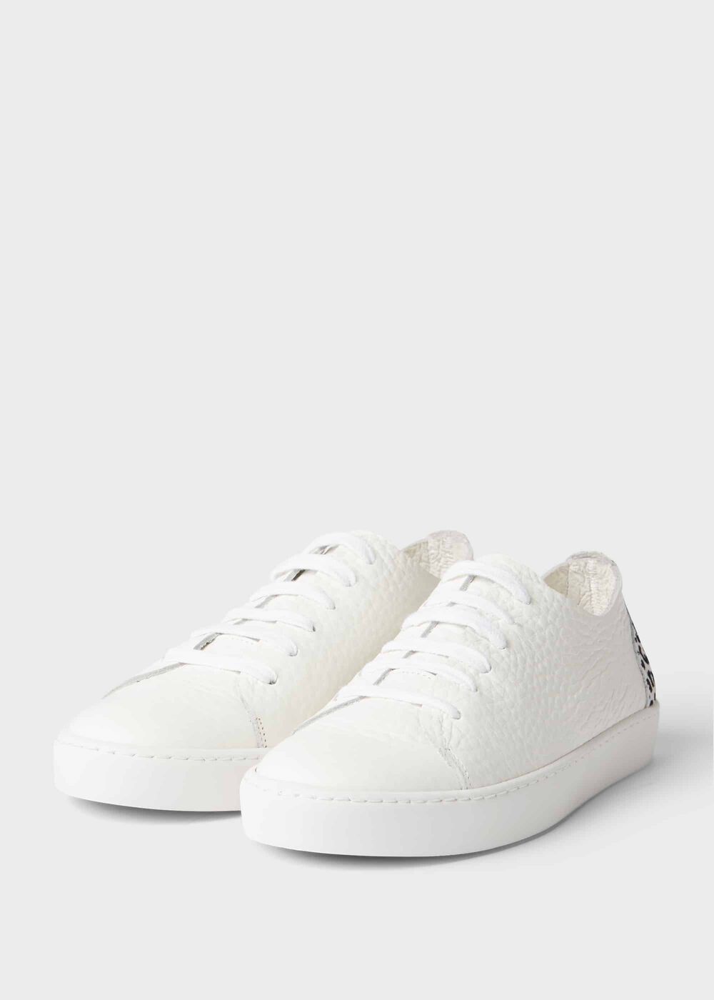 Willow Leather Trainers, White, hi-res
