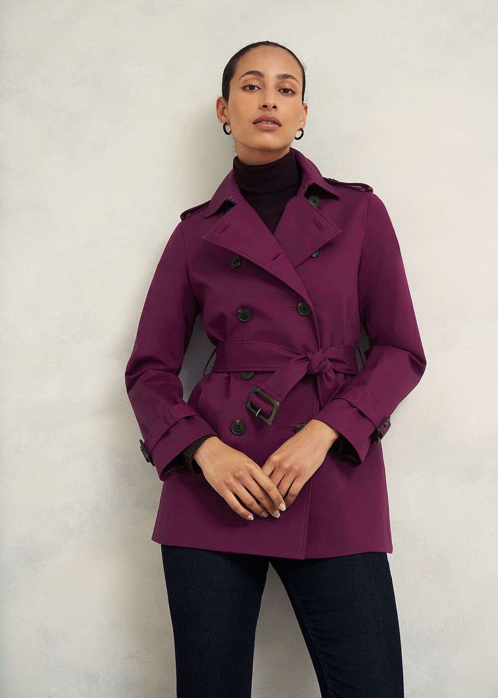 Adalee Trench Coat, Warm Plum, hi-res