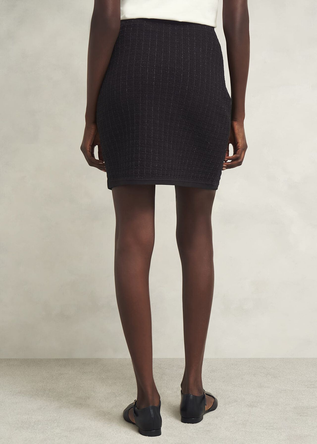 Sairey Sparkle Knitted Skirt , Black, hi-res