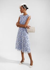 Phoebe Lace Midi Dress, Blue Ivory, hi-res