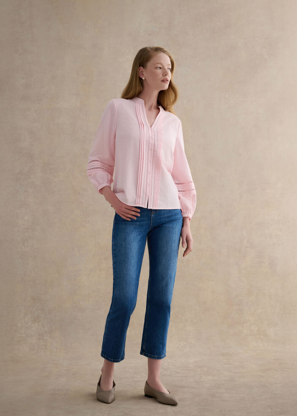 Lucilla Blouse, Blush Pink, hi-res