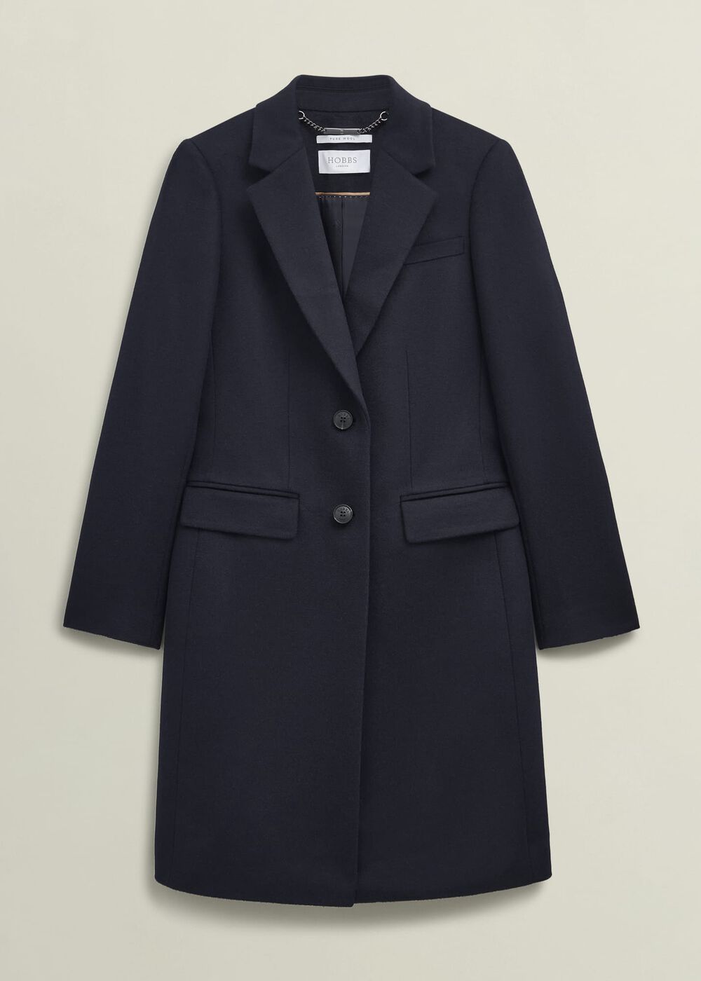Cavendish Wool Coat, Navy, hi-res
