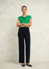 Cathy Cowl Neck Top, Cilantro Green, hi-res