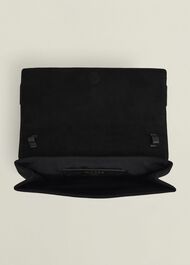 Renata Bow Clutch, Black, hi-res