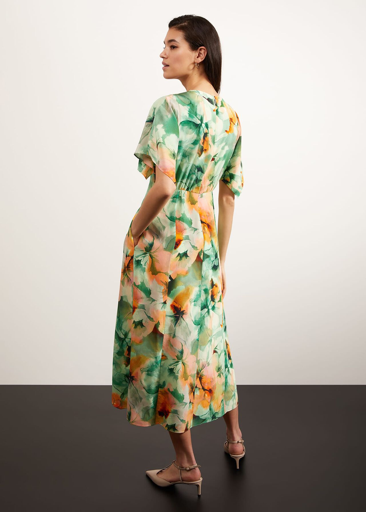 Rosemoor Silk Midi Dress | Hobbs US