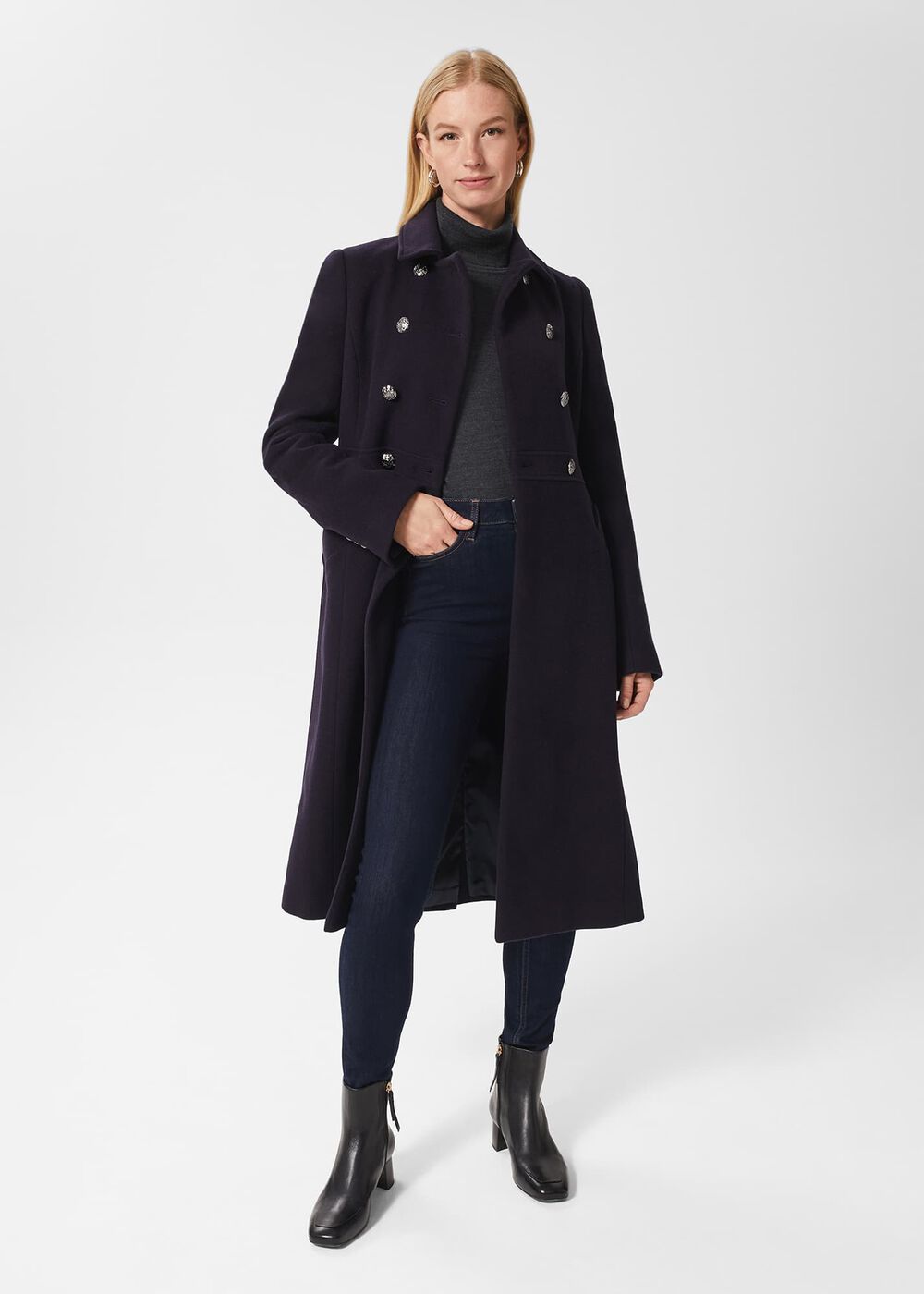 Cindy Coat, Navy, hi-res