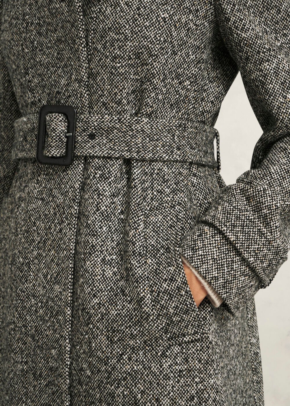 Petite Wendy Wool Blend Coat, Black Ivory, hi-res