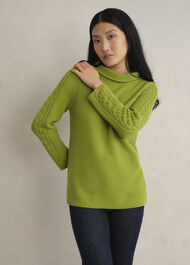 Camilla Cotton Sweater, Pear Green, hi-res