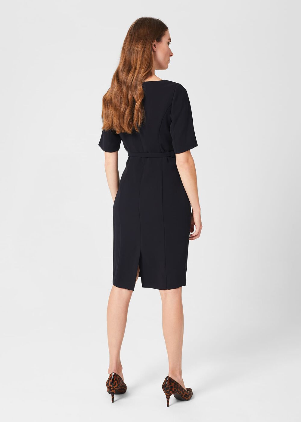 Abigail Square Neck Dress, Navy, hi-res