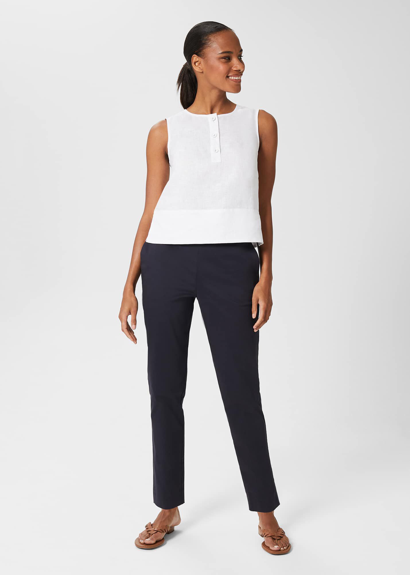 Ladies Linen 100% Cotton Three Quarter Trouser Womens Cropped Capri Shorts  Pants | eBay