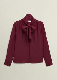 Mimi Silk Blouse, Beryl Red, hi-res