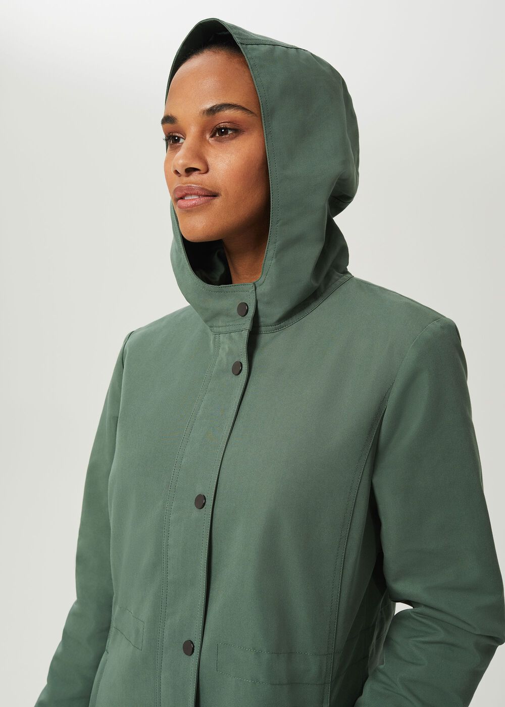 Kathy Water Resistant Parka With Hood, Dark Sage Green, hi-res