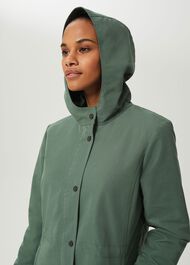 Kathy Water Resistant Parka With Hood, Dark Sage Green, hi-res