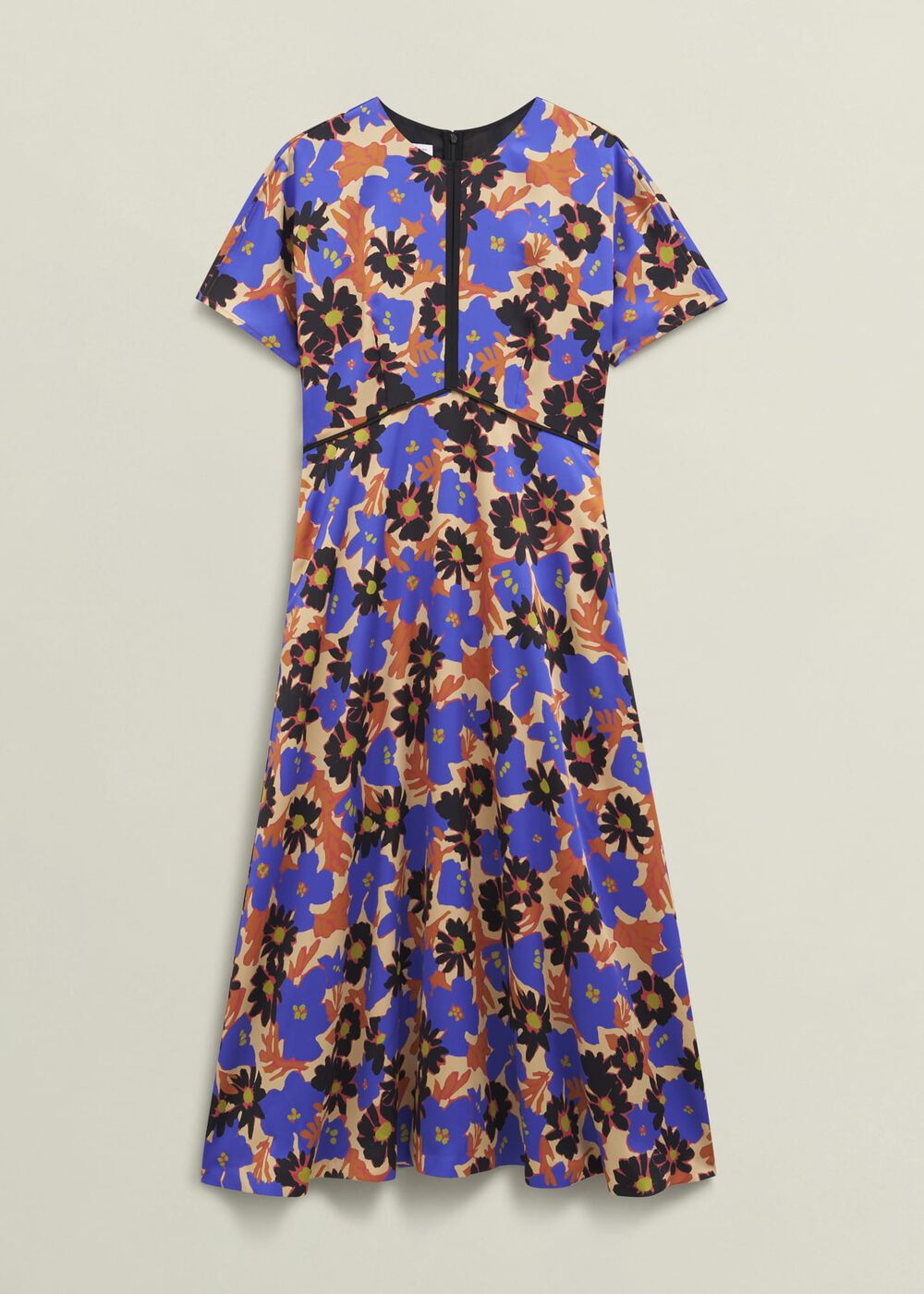 Arlesey Floral Midi Dress, Beige Multi, hi-res