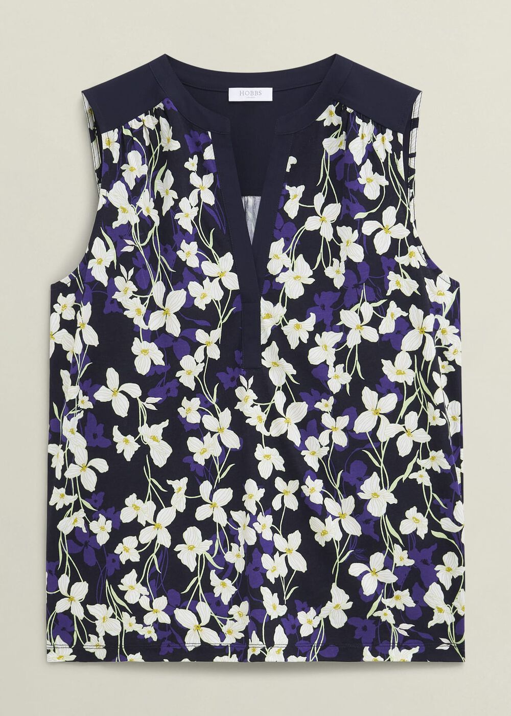 Nadine Printed Top, Navy Ivory, hi-res