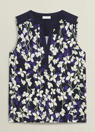 Nadine Printed Top, Navy Ivory, hi-res
