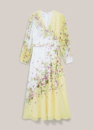 Ariel Floral Silk Dress, Yellow Multi, hi-res