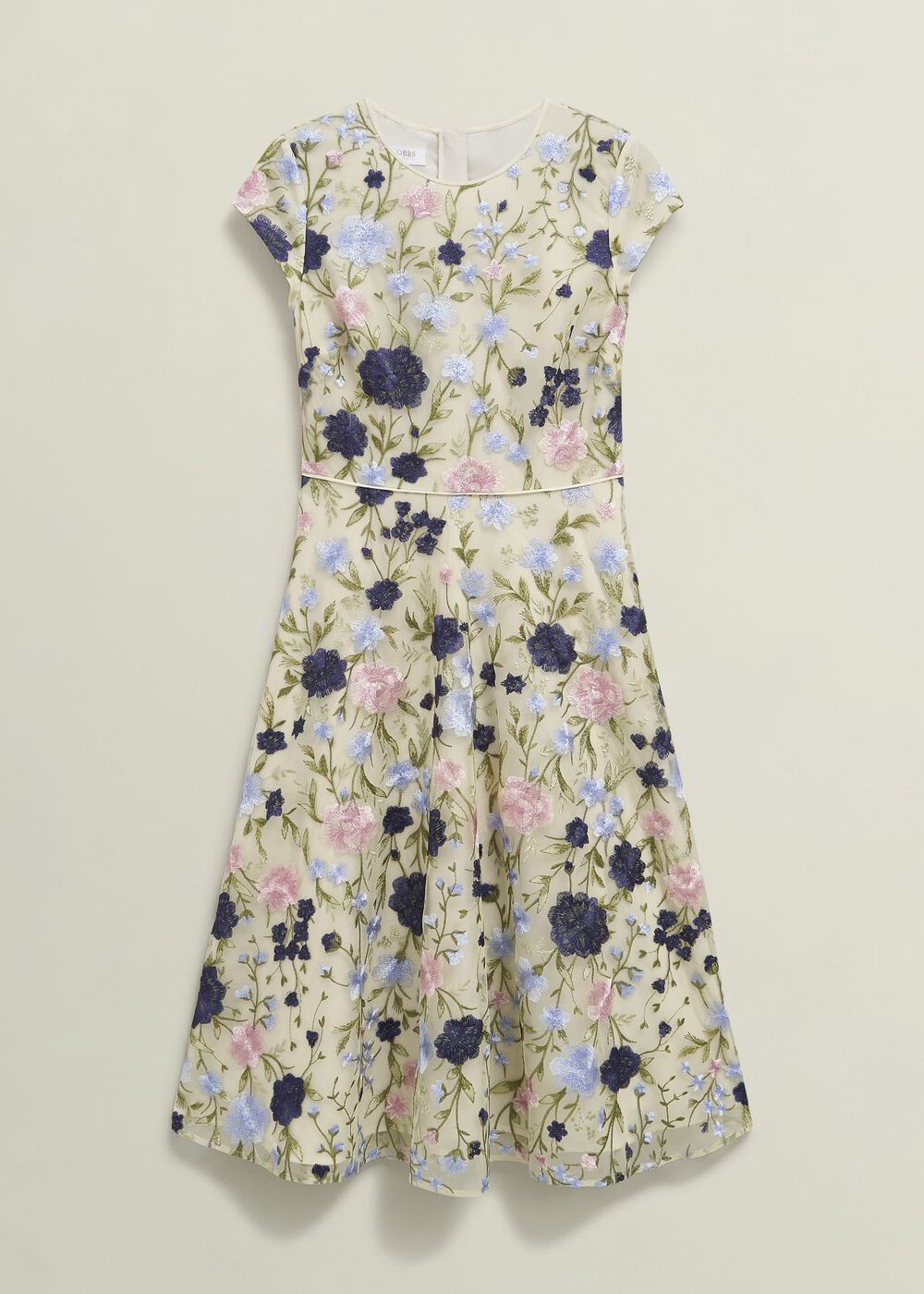 Petite Tia Embroidered Dress, Cream Multi, hi-res