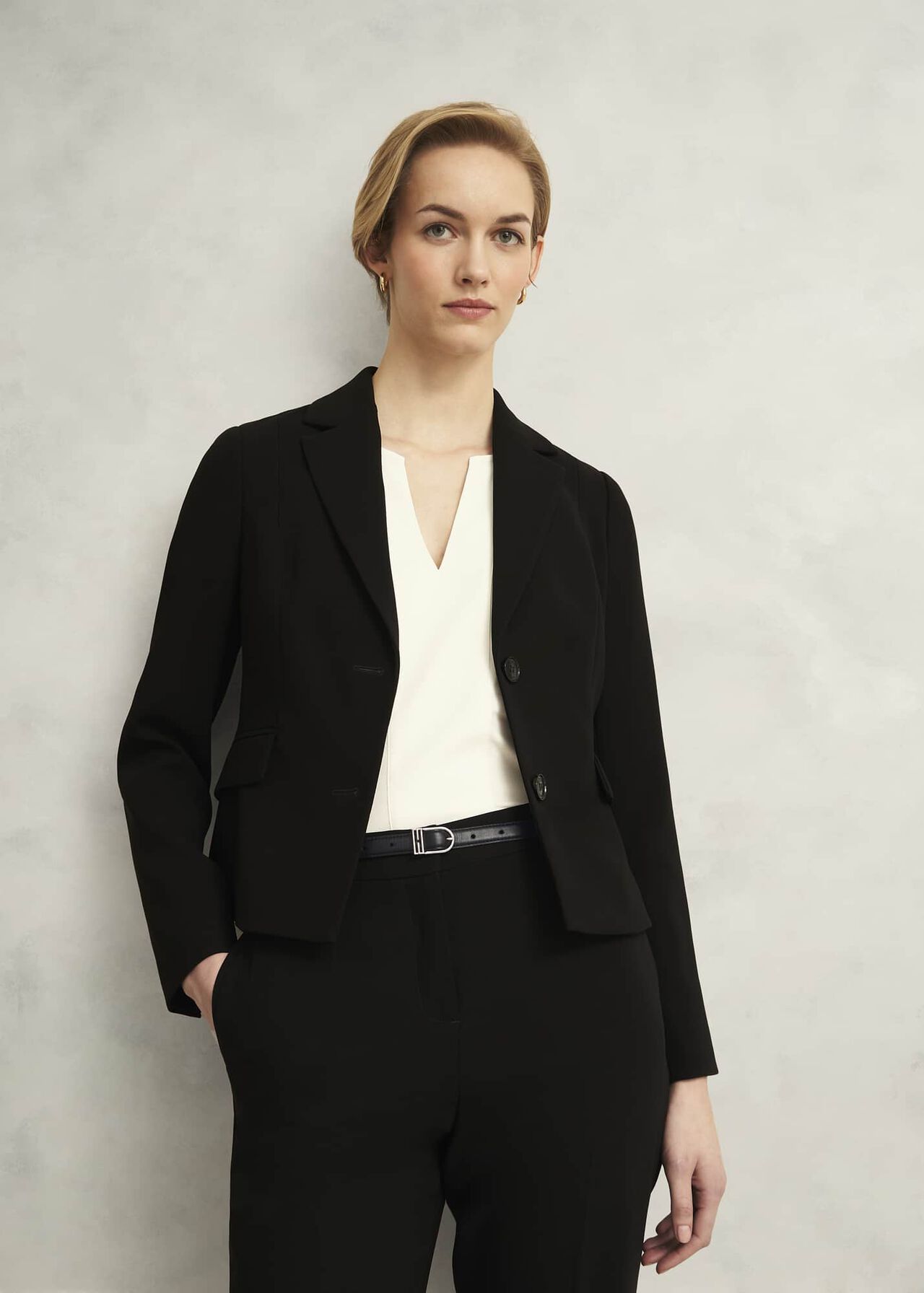 Carmina Leather Hip Belt, Black, hi-res