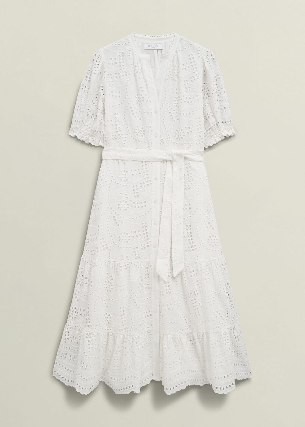Rosanna Broderie Dress, Hobbs White, hi-res