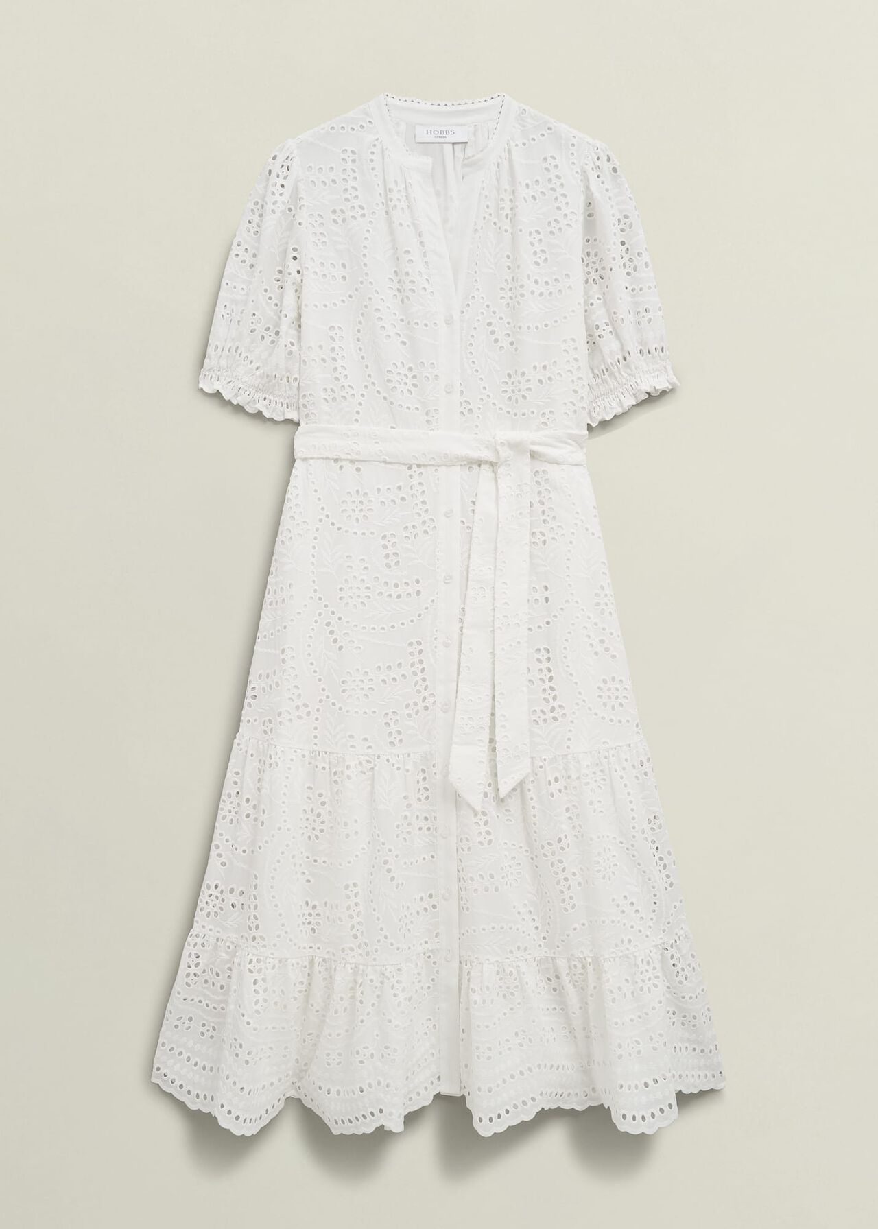 Rosanna Broderie Dress, Hobbs White, hi-res
