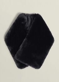 Christie Faux Fur Scarf, Black, hi-res