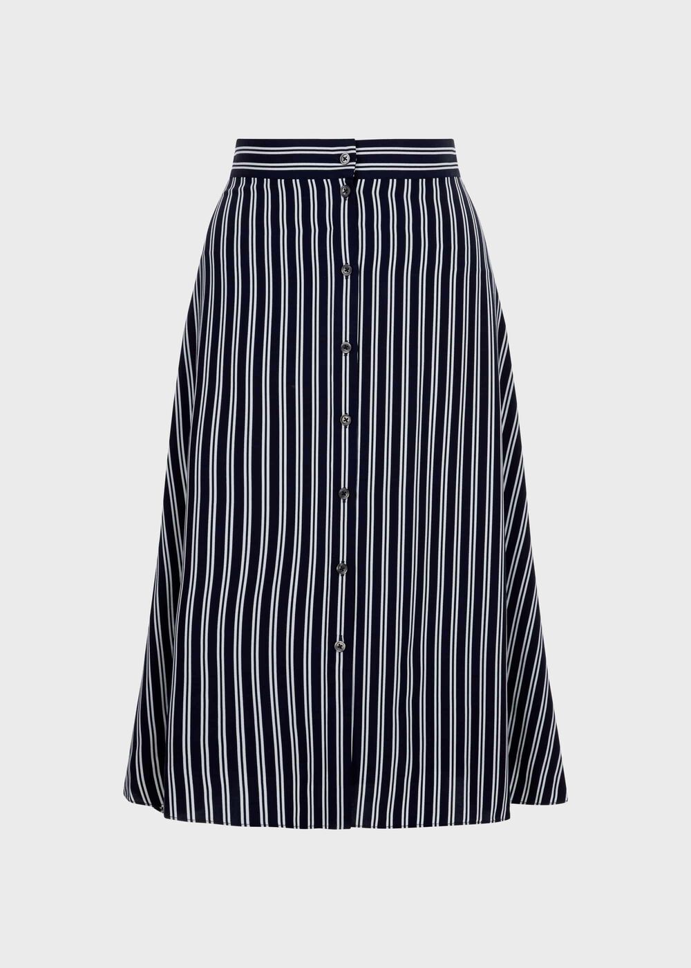 Monroe Stripe A Line Skirt, Navy Ivory, hi-res