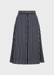 Monroe Stripe A Line Skirt, Navy Ivory, hi-res