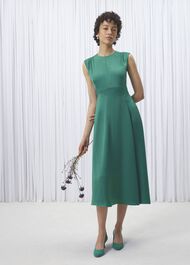 Isobel Satin Midi Dress, Amethyst Green, hi-res
