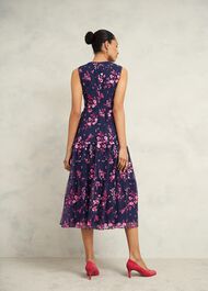 Bethany Embroidered Dress, Navy Pink, hi-res