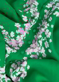 Ana Silk Floral Dress, Green Pink, hi-res