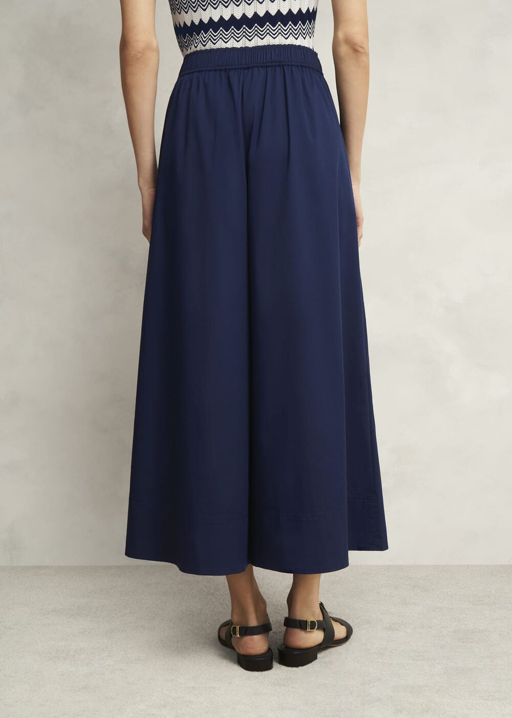 Midnight Navy Ranworth Cotton Blend Culotte, Midnight, hi-res