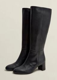 Caroline Knee Boots, Black, hi-res