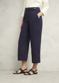 Josephine Linen Pants, True Navy, hi-res